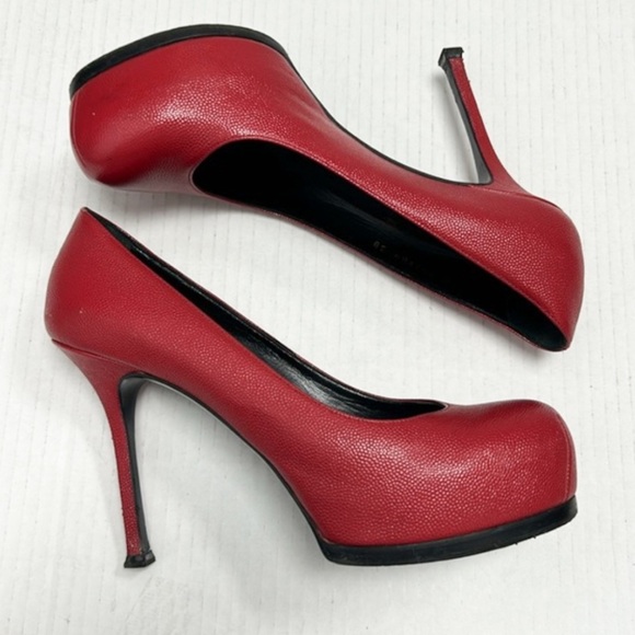 Saint Laurent red platform pumps - Picture 2 of 8